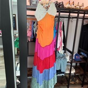 Anthropologie Multicolor Layered Maxi Dress